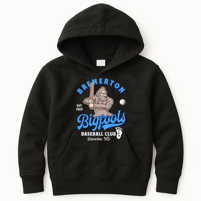 Funny Bigfoot Baseball Retro Minor League Baseball Team Kids Hoodie