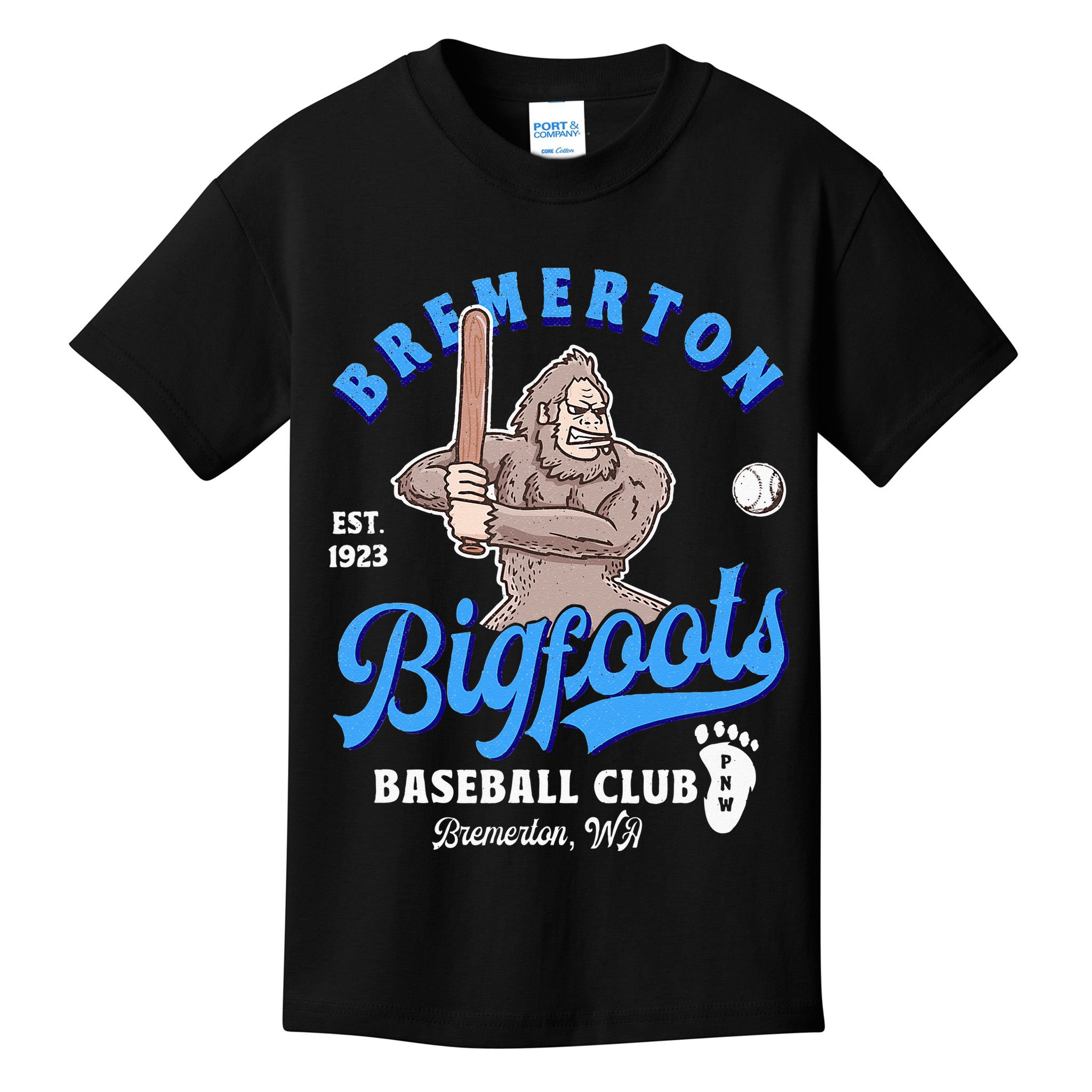 Funny Bigfoot Baseball Retro Minor League Baseball Team Kids T-Shirt