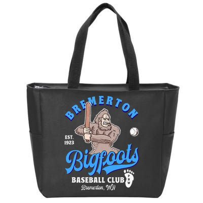 Funny Bigfoot Baseball Retro Minor League Baseball Team Zip Tote Bag