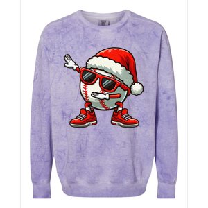 Funny Baseball Ball Santa Hat Dabbing Xmas Pajamas Players Gift Colorblast Crewneck Sweatshirt