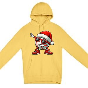 Funny Baseball Ball Santa Hat Dabbing Xmas Pajamas Players Gift Premium Pullover Hoodie