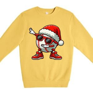 Funny Baseball Ball Santa Hat Dabbing Xmas Pajamas Players Gift Premium Crewneck Sweatshirt