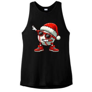 Funny Baseball Ball Santa Hat Dabbing Xmas Pajamas Players Gift Ladies PosiCharge Tri-Blend Wicking Tank