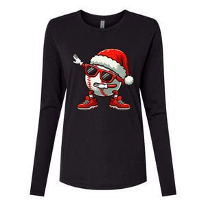 Funny Baseball Ball Santa Hat Dabbing Xmas Pajamas Players Gift Womens Cotton Relaxed Long Sleeve T-Shirt