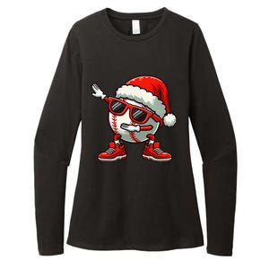 Funny Baseball Ball Santa Hat Dabbing Xmas Pajamas Players Gift Womens CVC Long Sleeve Shirt