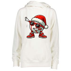 Funny Baseball Ball Santa Hat Dabbing Xmas Pajamas Players Gift Womens Funnel Neck Pullover Hood