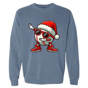 Funny Baseball Ball Santa Hat Dabbing Xmas Pajamas Players Gift Garment-Dyed Sweatshirt