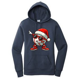 Funny Baseball Ball Santa Hat Dabbing Xmas Pajamas Players Gift Women's Pullover Hoodie