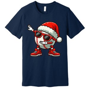 Funny Baseball Ball Santa Hat Dabbing Xmas Pajamas Players Gift Premium T-Shirt