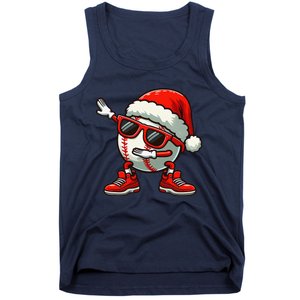 Funny Baseball Ball Santa Hat Dabbing Xmas Pajamas Players Gift Tank Top