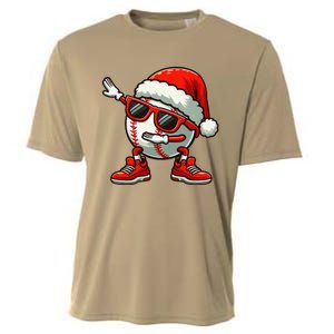 Funny Baseball Ball Santa Hat Dabbing Xmas Pajamas Players Gift Cooling Performance Crew T-Shirt