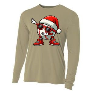 Funny Baseball Ball Santa Hat Dabbing Xmas Pajamas Players Gift Cooling Performance Long Sleeve Crew