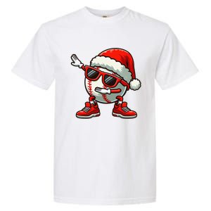 Funny Baseball Ball Santa Hat Dabbing Xmas Pajamas Players Gift Garment-Dyed Heavyweight T-Shirt