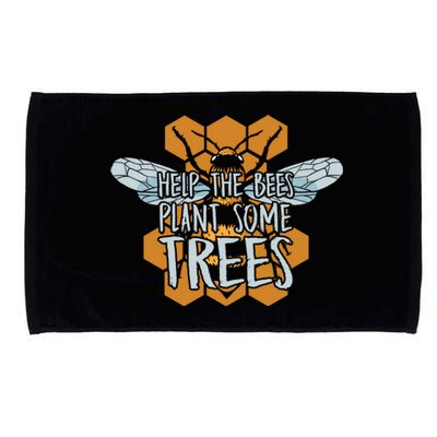 Funny Beekeeper Bee Cool Gift Help The Bees Plant Some Trees Gift Microfiber Hand Towel