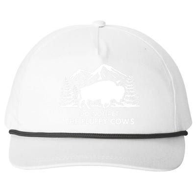 Funny Buffalo Bison Do Not Pet The Fluffy Cow Snapback Five-Panel Rope Hat