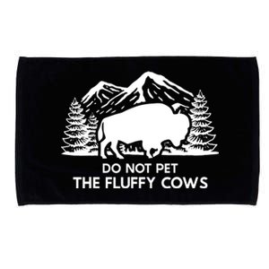 Funny Buffalo Bison Do Not Pet The Fluffy Cow Microfiber Hand Towel