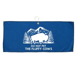 Funny Buffalo Bison Do Not Pet The Fluffy Cow Large Microfiber Waffle Golf Towel