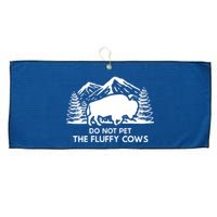 Funny Buffalo Bison Do Not Pet The Fluffy Cow Large Microfiber Waffle Golf Towel