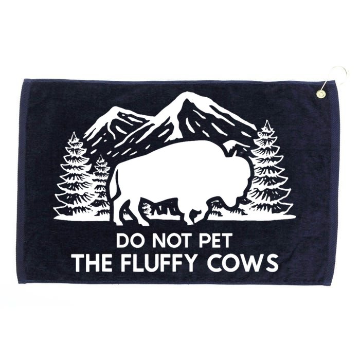 Funny Buffalo Bison Do Not Pet The Fluffy Cow Grommeted Golf Towel