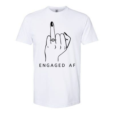 Funny Bride Bachelorette Party Engaged Af Ring Finger Meaningful Gift Softstyle® CVC T-Shirt