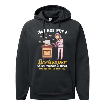 Funny Beekeeper Beekeeping Supplies Honey Bees Beehive Performance Fleece Hoodie