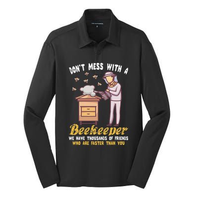 Funny Beekeeper Beekeeping Supplies Honey Bees Beehive Silk Touch Performance Long Sleeve Polo