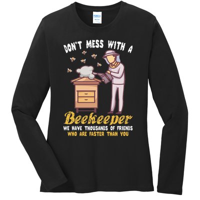 Funny Beekeeper Beekeeping Supplies Honey Bees Beehive Ladies Long Sleeve Shirt