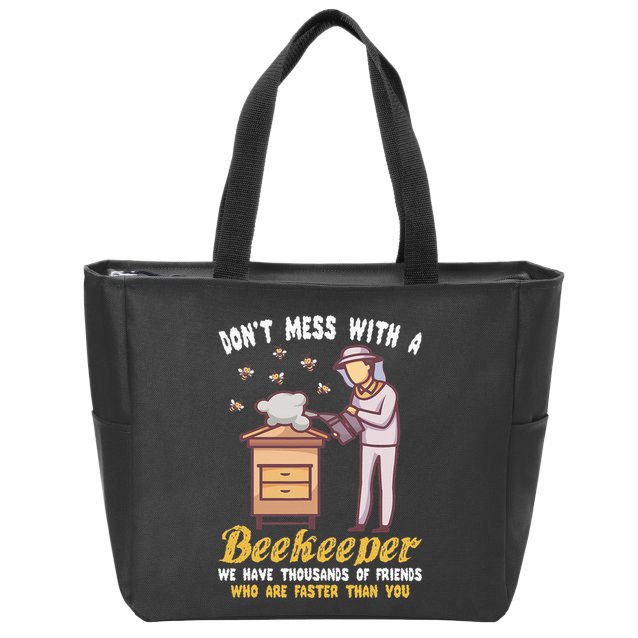 Funny Beekeeper Beekeeping Supplies Honey Bees Beehive Zip Tote Bag