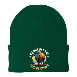 Funny Buffalo Bison Do Not Pet The Fluffy Cows Knit Cap Winter Beanie