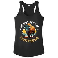 Funny Buffalo Bison Do Not Pet The Fluffy Cows Ladies PosiCharge Competitor Racerback Tank