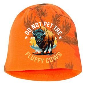 Funny Buffalo Bison Do Not Pet The Fluffy Cows Kati - Camo Knit Beanie