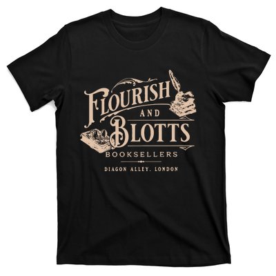 Flourish Blotts Bookish Hp Wizard T-Shirt