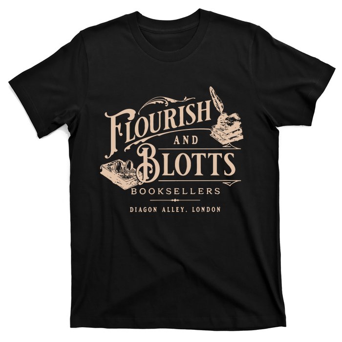 Flourish Blotts Bookish Hp Wizard T-Shirt