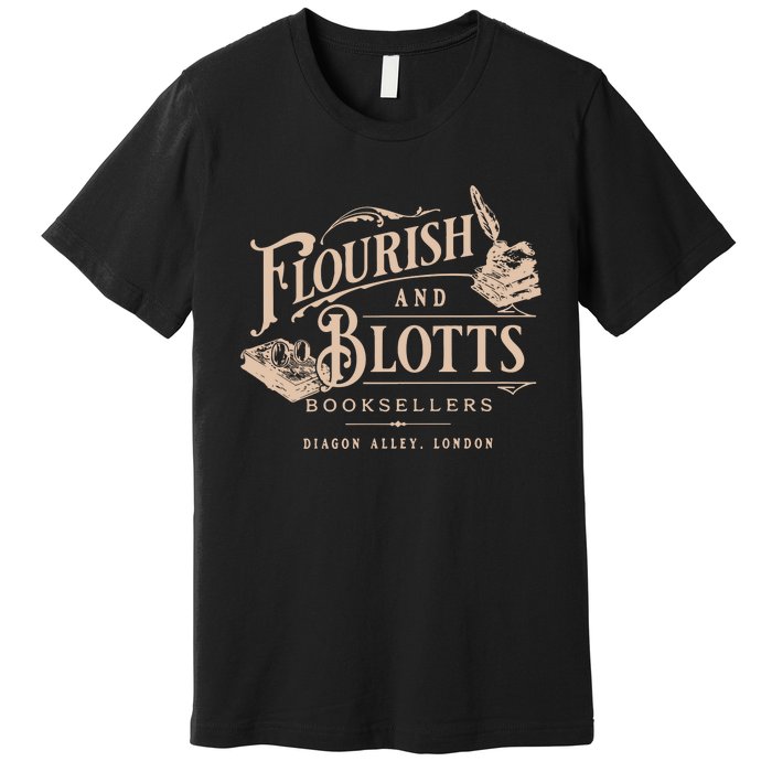 Flourish Blotts Bookish Hp Wizard Premium T-Shirt