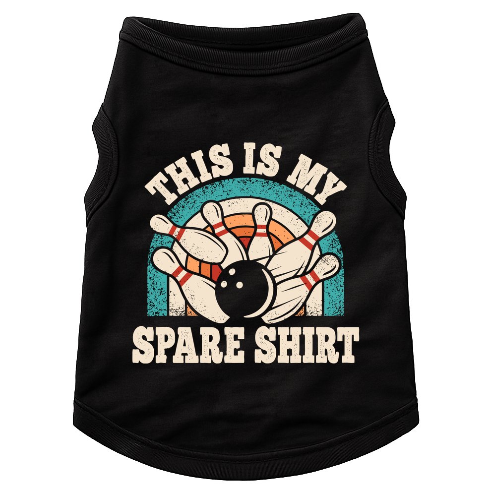 Funny Bowling Bowler Retro This Is My Spare Doggie Tank