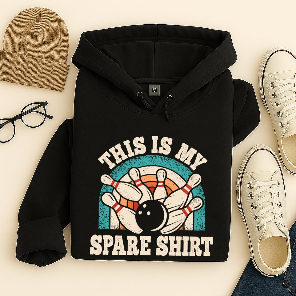 Funny Bowling Bowler Retro This Is My Spare Hoodie