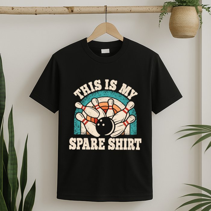 Funny Bowling Bowler Retro This Is My Spare T-Shirt
