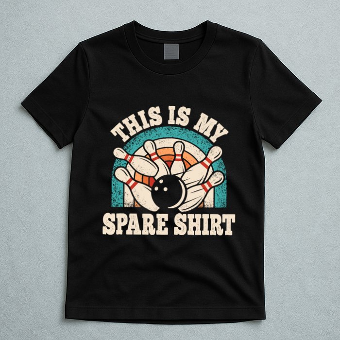 Funny Bowling Bowler Retro This Is My Spare T-Shirt
