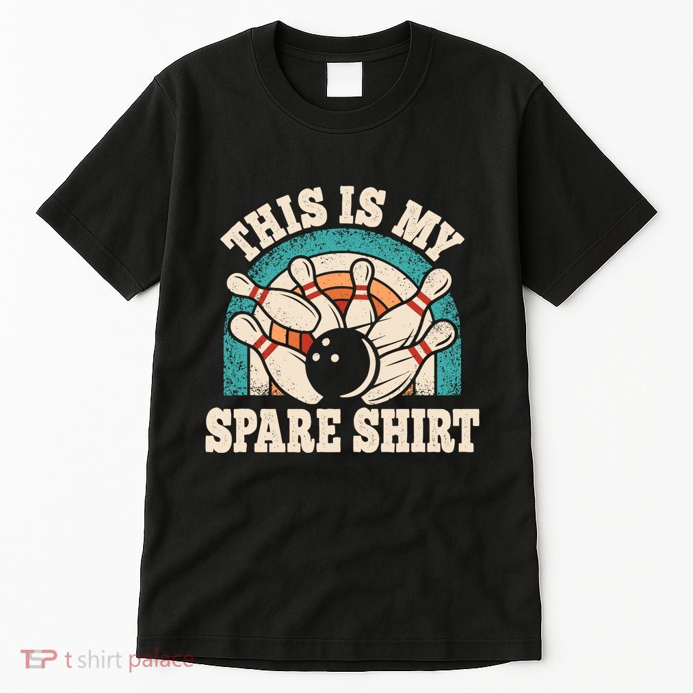 Funny Bowling Bowler Retro This Is My Spare Tall T-Shirt
