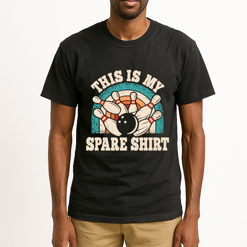 Funny Bowling Bowler Retro This Is My Spare Tall T-Shirt