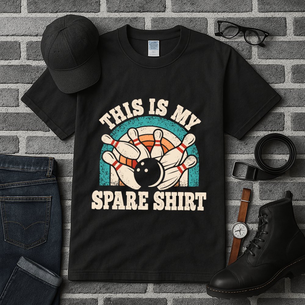 Funny Bowling Bowler Retro This Is My Spare Tall T-Shirt