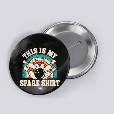 Funny Bowling Bowler Retro This Is My Spare Button