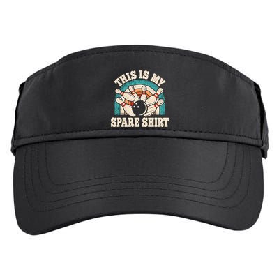 Funny Bowling Bowler Retro This Is My Spare Adult Drive Performance Visor