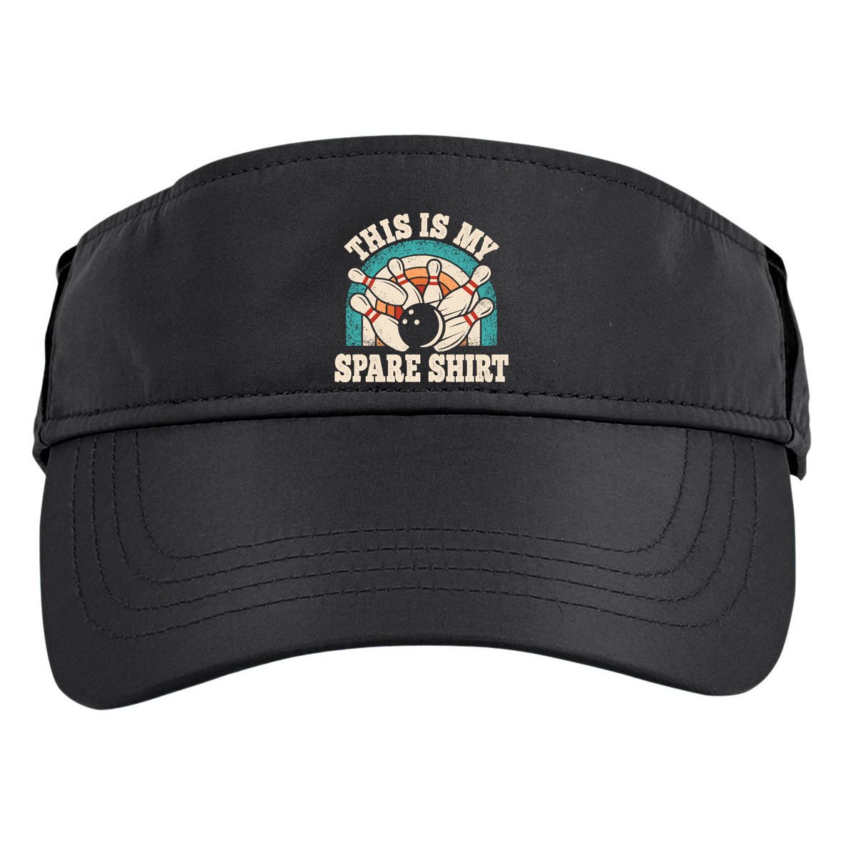 Funny Bowling Bowler Retro This Is My Spare Adult Drive Performance Visor