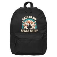 Funny Bowling Bowler Retro This Is My Spare 16 in Basic Backpack