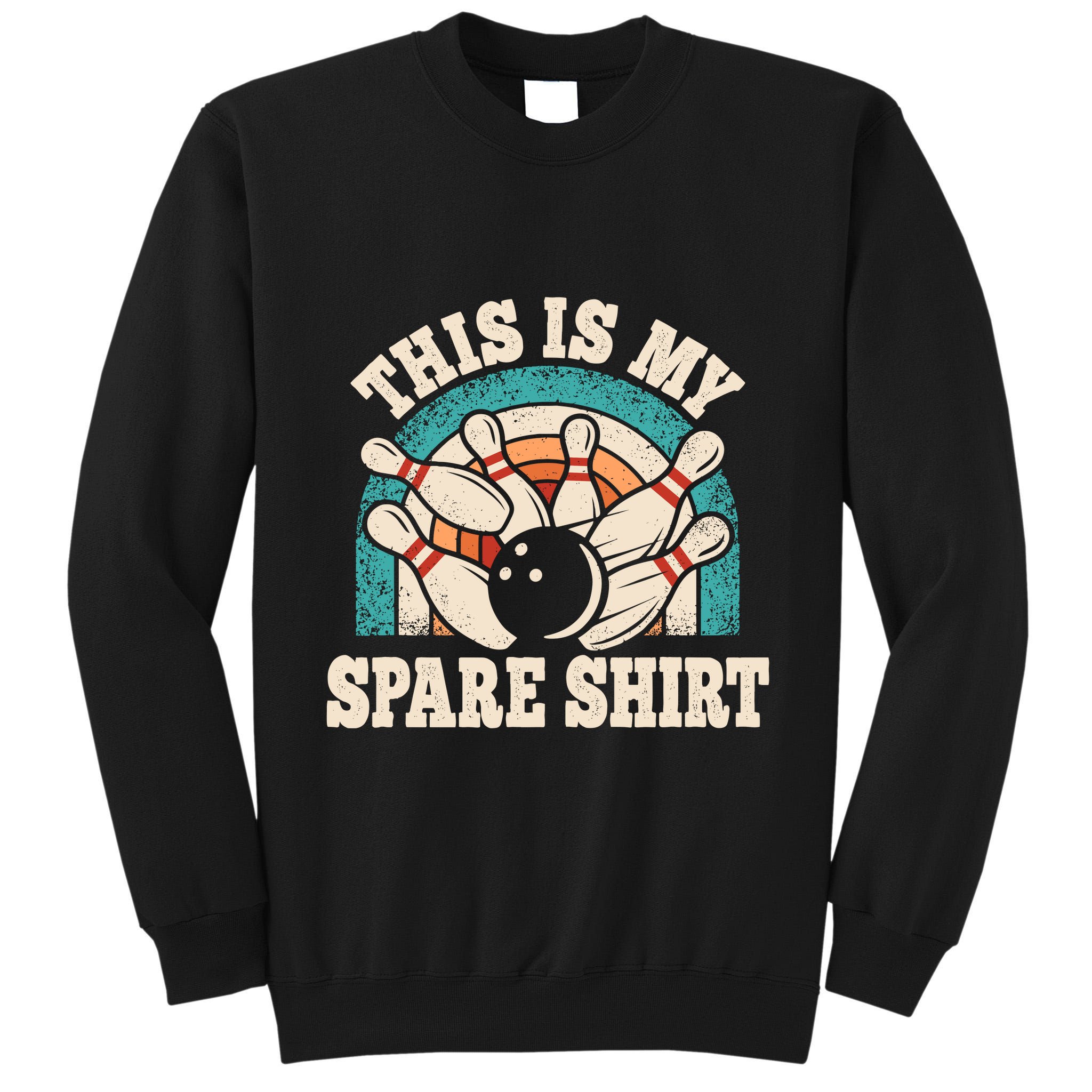 Funny Bowling Bowler Retro This Is My Spare Tall Sweatshirt