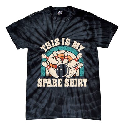 Funny Bowling Bowler Retro This Is My Spare Tie-Dye T-Shirt