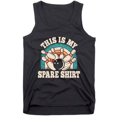 Funny Bowling Bowler Retro This Is My Spare Tank Top