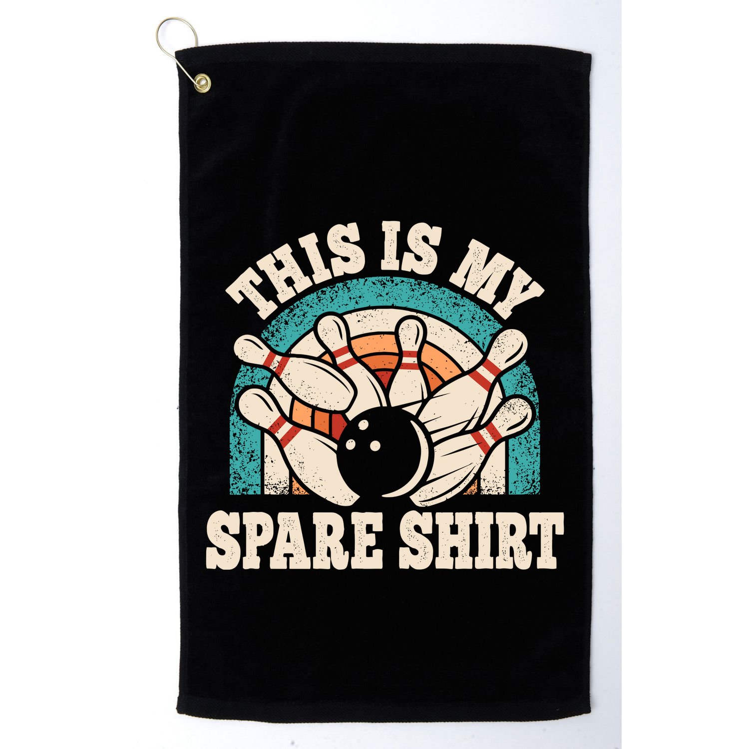 Funny Bowling Bowler Retro This Is My Spare Golf Towel