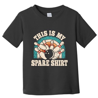 Funny Bowling Bowler Retro This Is My Spare Toddler T-Shirt